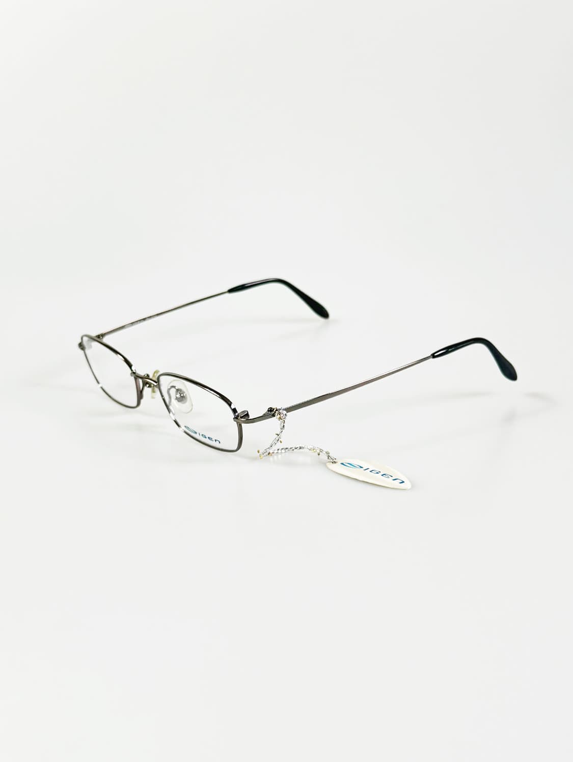 IGEN 다크실버 슬림 스퀘어 메탈 프레임 빈티지 안경 상품이미지3