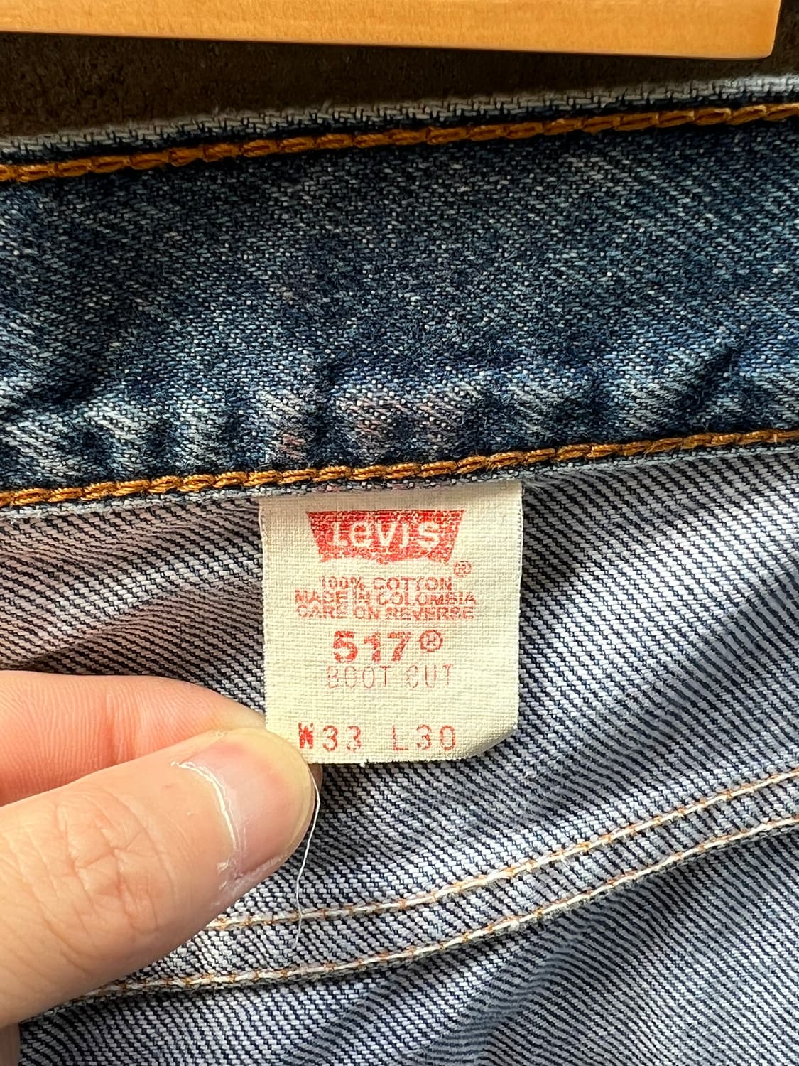 90's [33x30] 리바이스 517 부츠컷 빈티지 데님 팬츠 상품이미지8