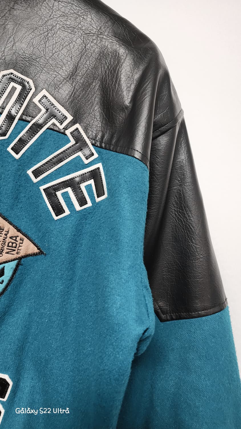 90s 빈티지 살럿호네츠 NBA 가죽 바시티자켓 상품이미지4