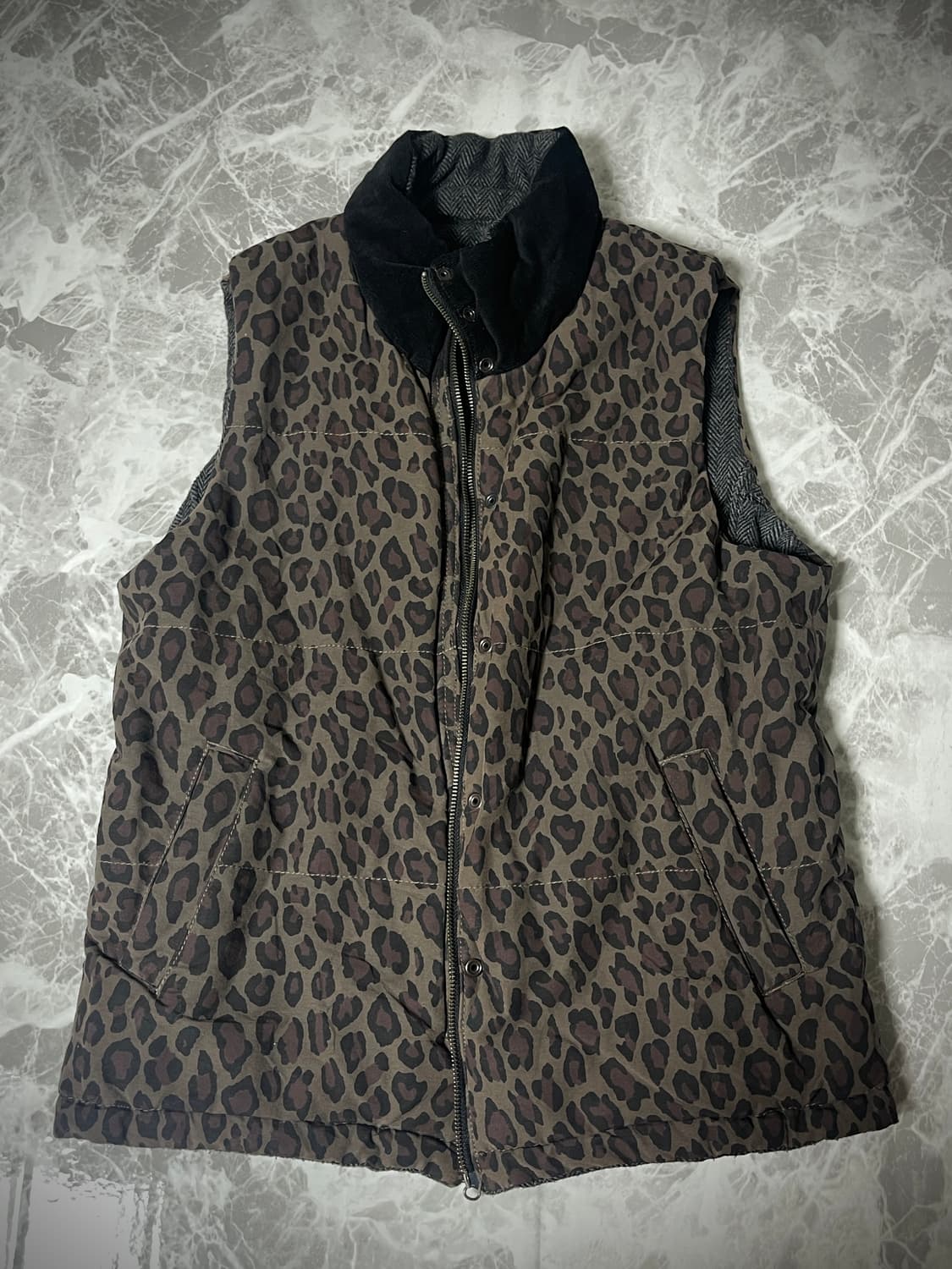 (Unknown)both leopard padding vest 상품이미지2