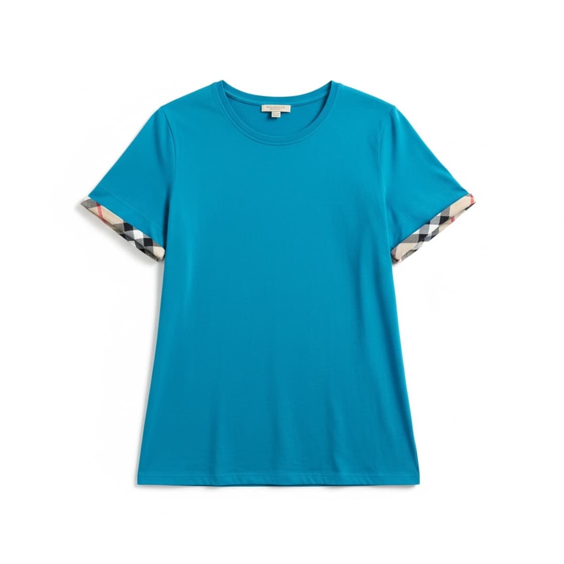 버버리 터쿼이즈 반팔 티셔츠 체크 소매 L 상품이미지1