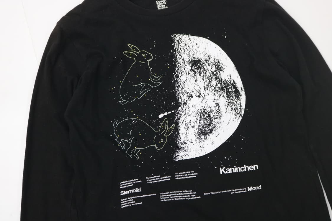 달나라 토끼 그래픽 긴팔 티셔츠 (S) 상품이미지3