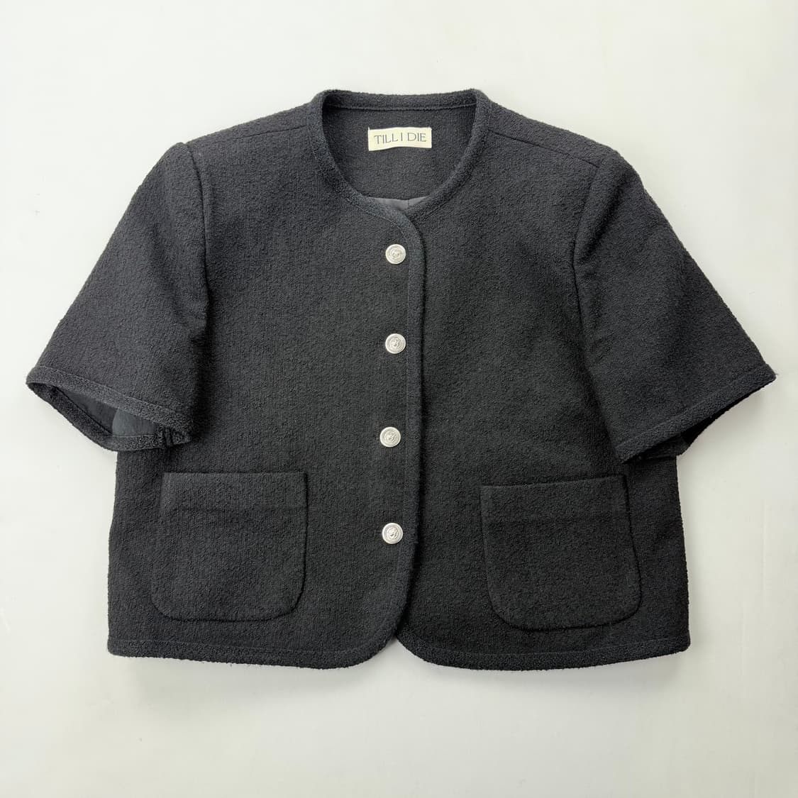 틸아이다이 하프 슬리브 트위드 자켓 상품이미지2