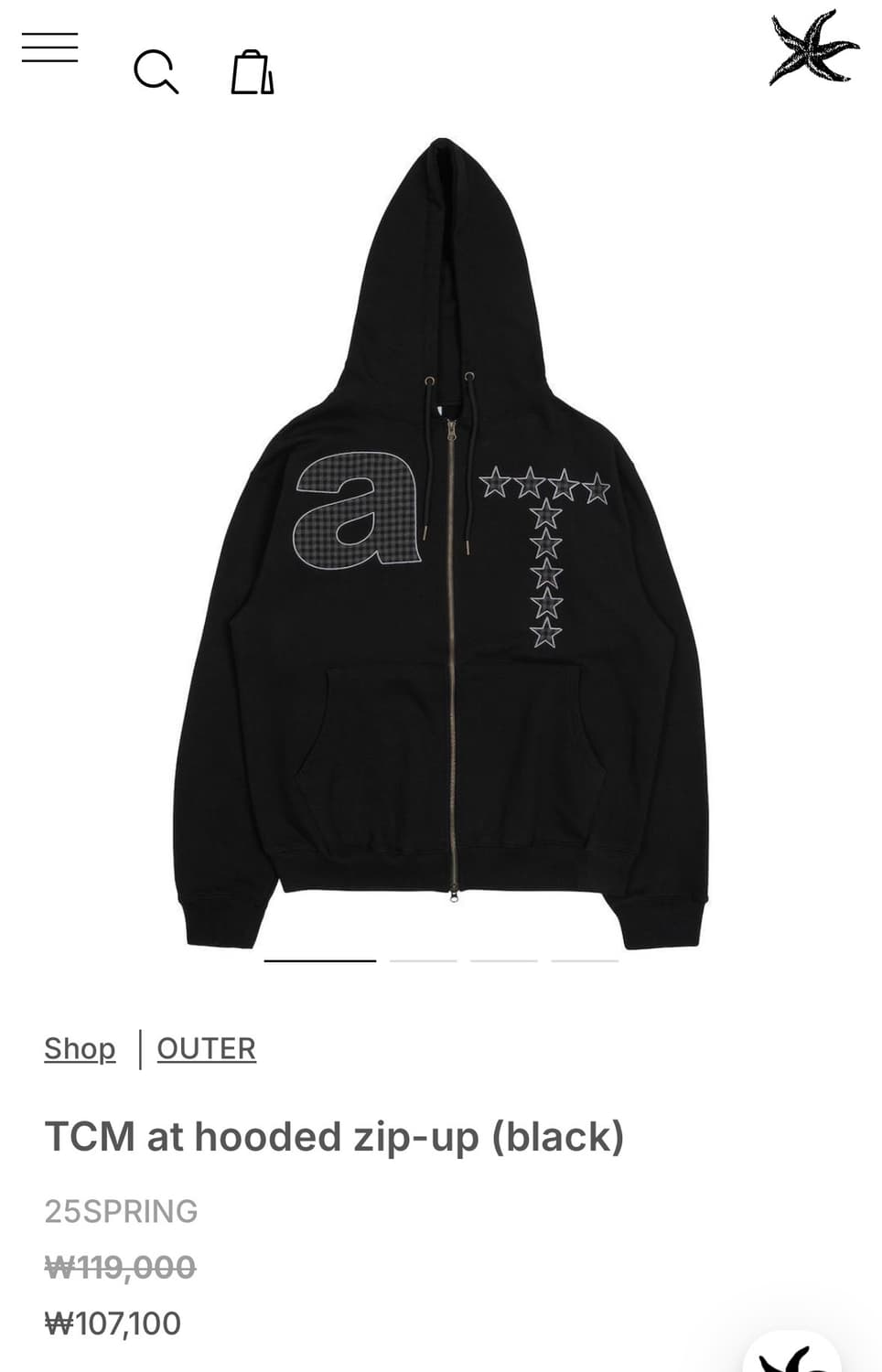 더콜디스트모먼트 TCM at hooded zip-up (black) 상품이미지1