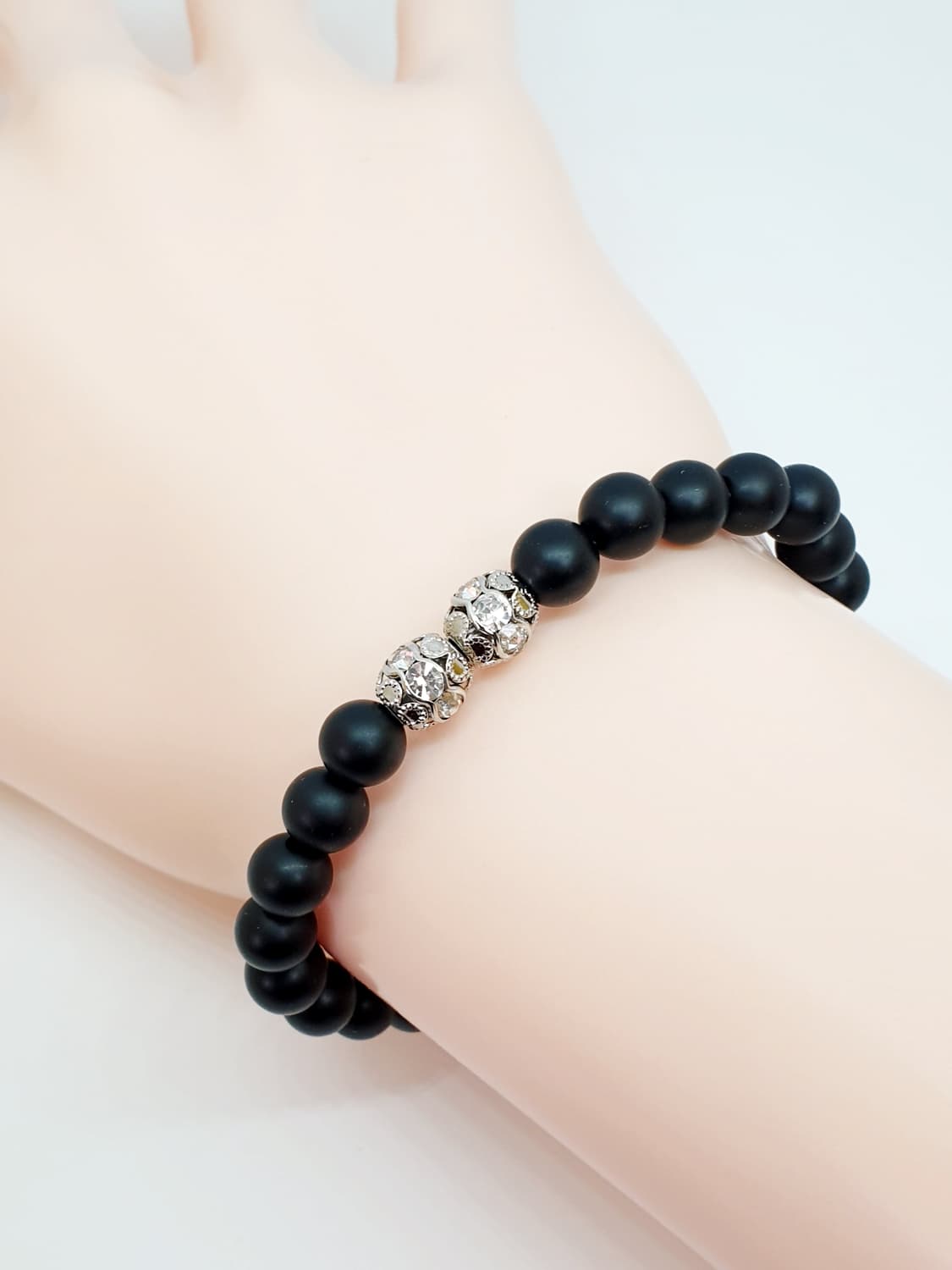 크리스탈 볼 오닉스 팔찌 상품이미지2