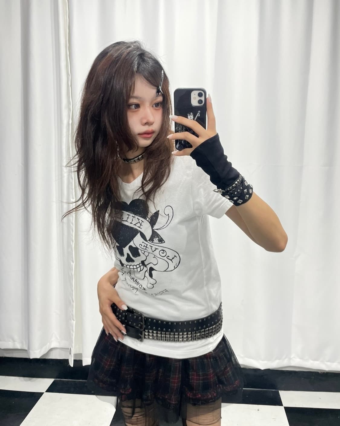 🎸Ed Hardy 화이트 스컬 프린팅 티셔츠🎸 상품이미지1