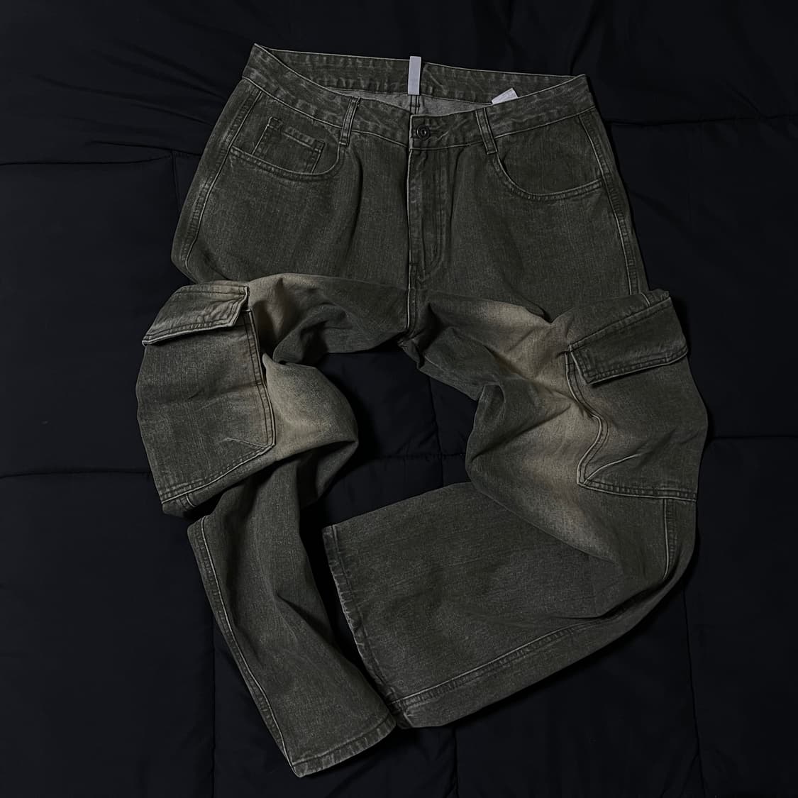 언아웃핏 와이드 카고 바지 샌드 상품이미지1