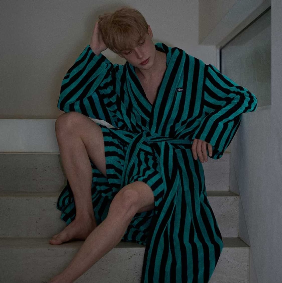 TETO 테토 스트라이프 수피마 코튼 로브 상품이미지1