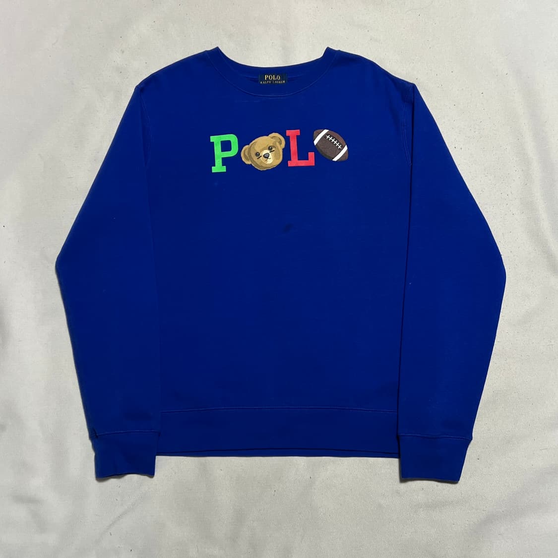 XL 폴로랄프로렌 베어컬렉션 로고 블루 맨투맨 상품이미지2