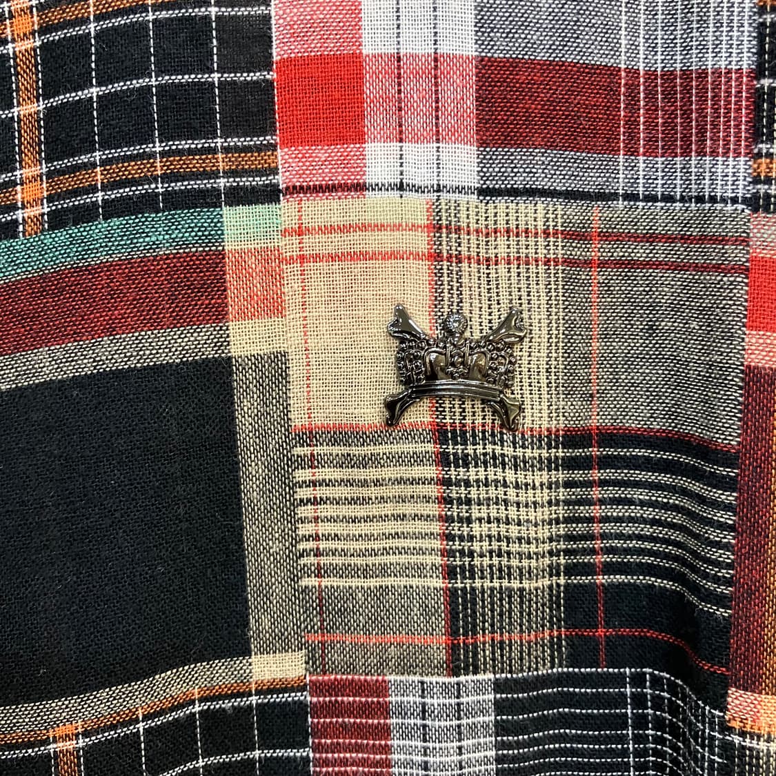 니트레이드 더블 클로스 체크 패치워크 후드집업 M 상품이미지4