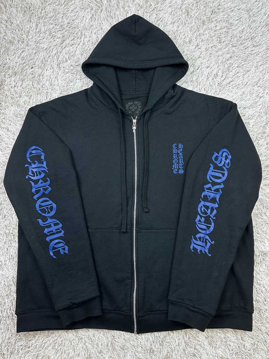 [XL] 정품 크롬하츠 버티컬 롱 헤비웨이트 집업 후드 블랙 상품이미지2