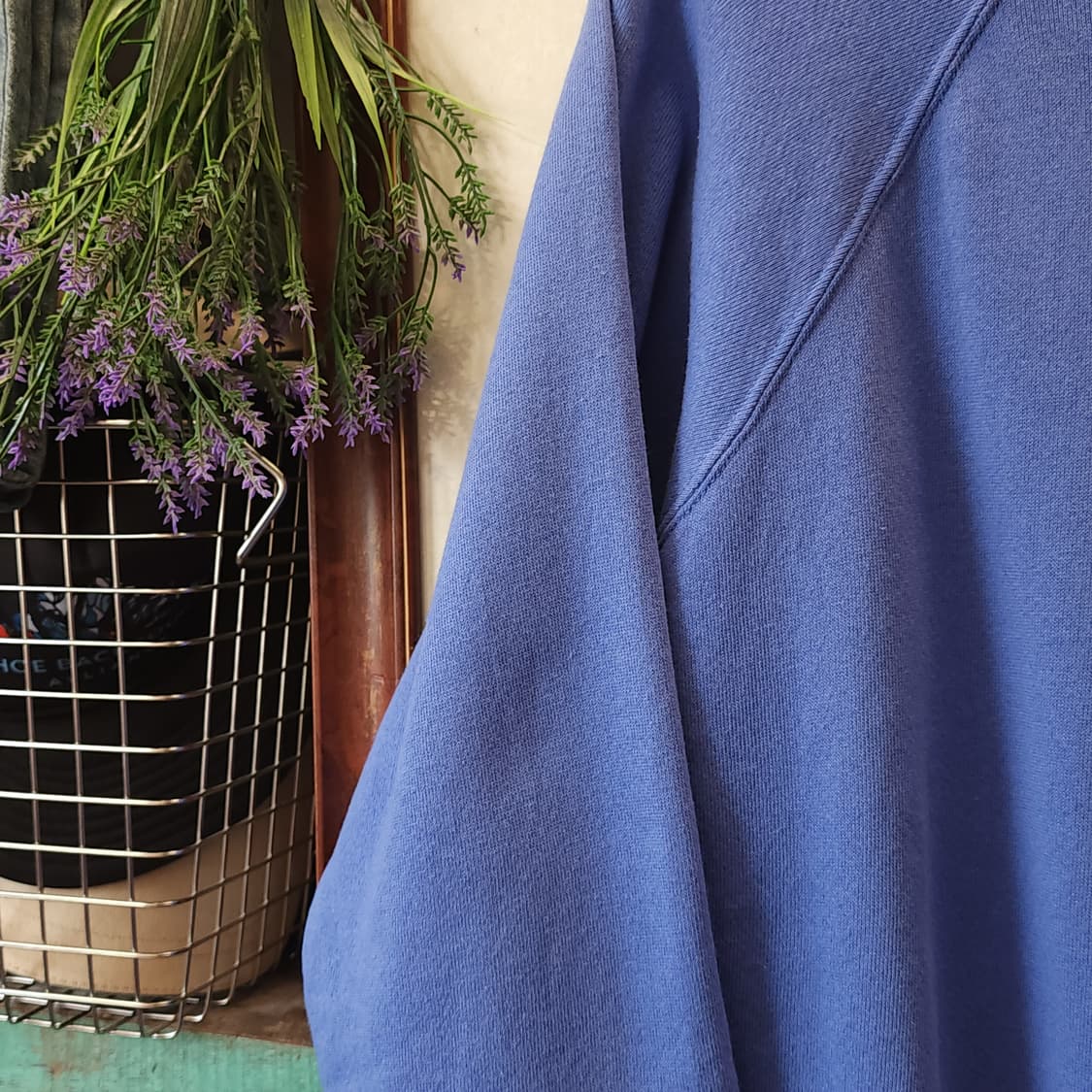 90s 빈티지 스웻셔츠 플레인 스웻셔츠 파스텔 퍼플 블루 L 상품이미지4