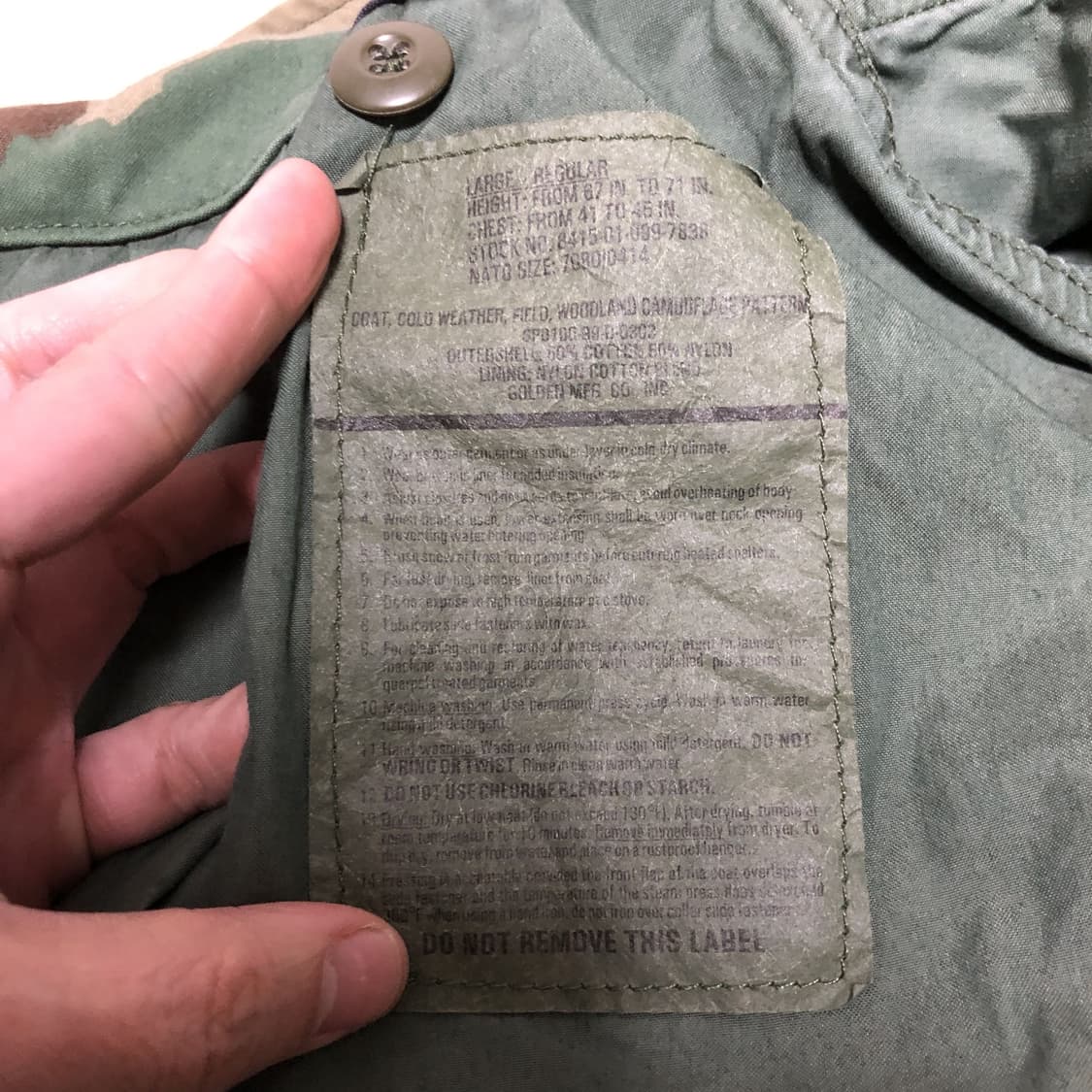 (L-R) 미군 US ARMY 우드랜드 필드자켓 M-65 야상 상품이미지5