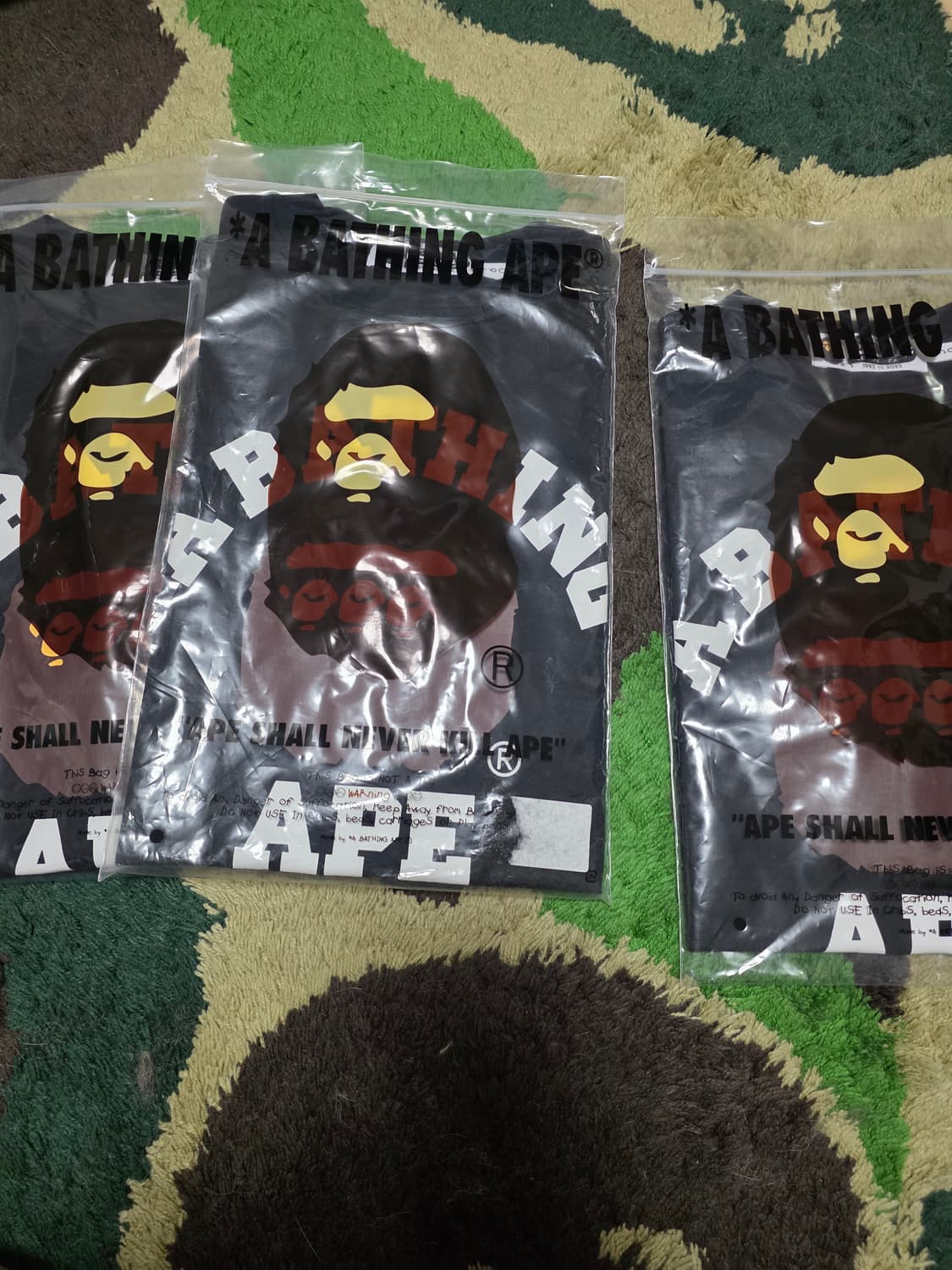 [160] 베이프 트리플 컬리지 반팔티 블랙 키즈 상품이미지4