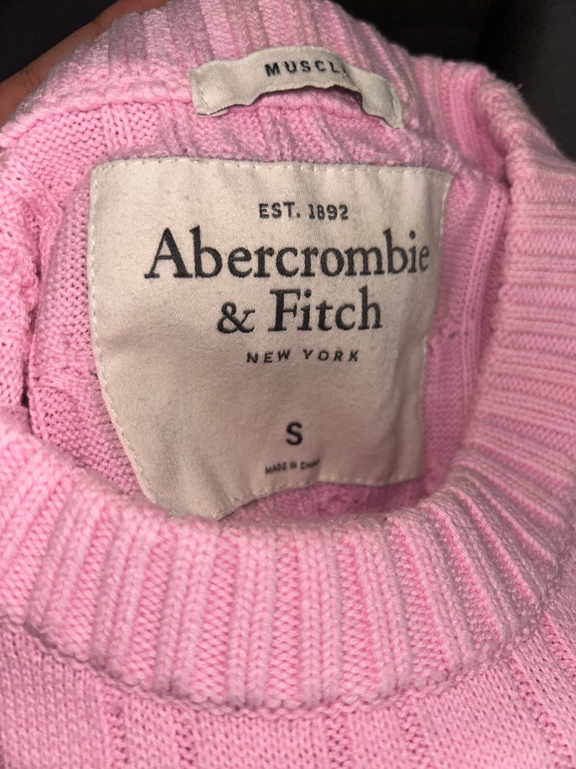 아베크롬비 핑크 케이블 니트 S 상품이미지4