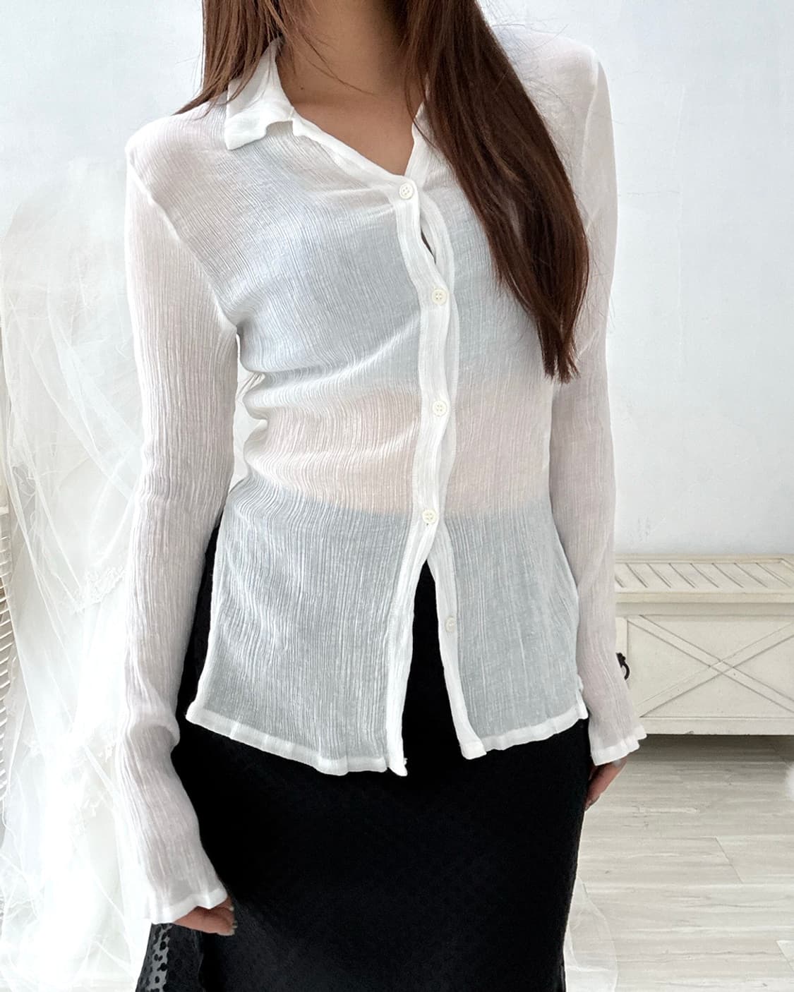 See-through white shirt 상품이미지7