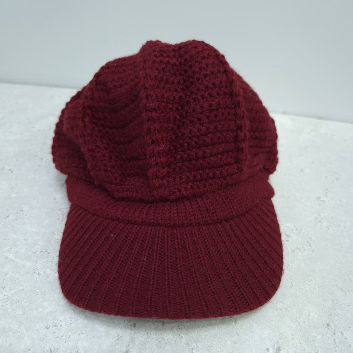 버건디 니트 챙모자 상품이미지3