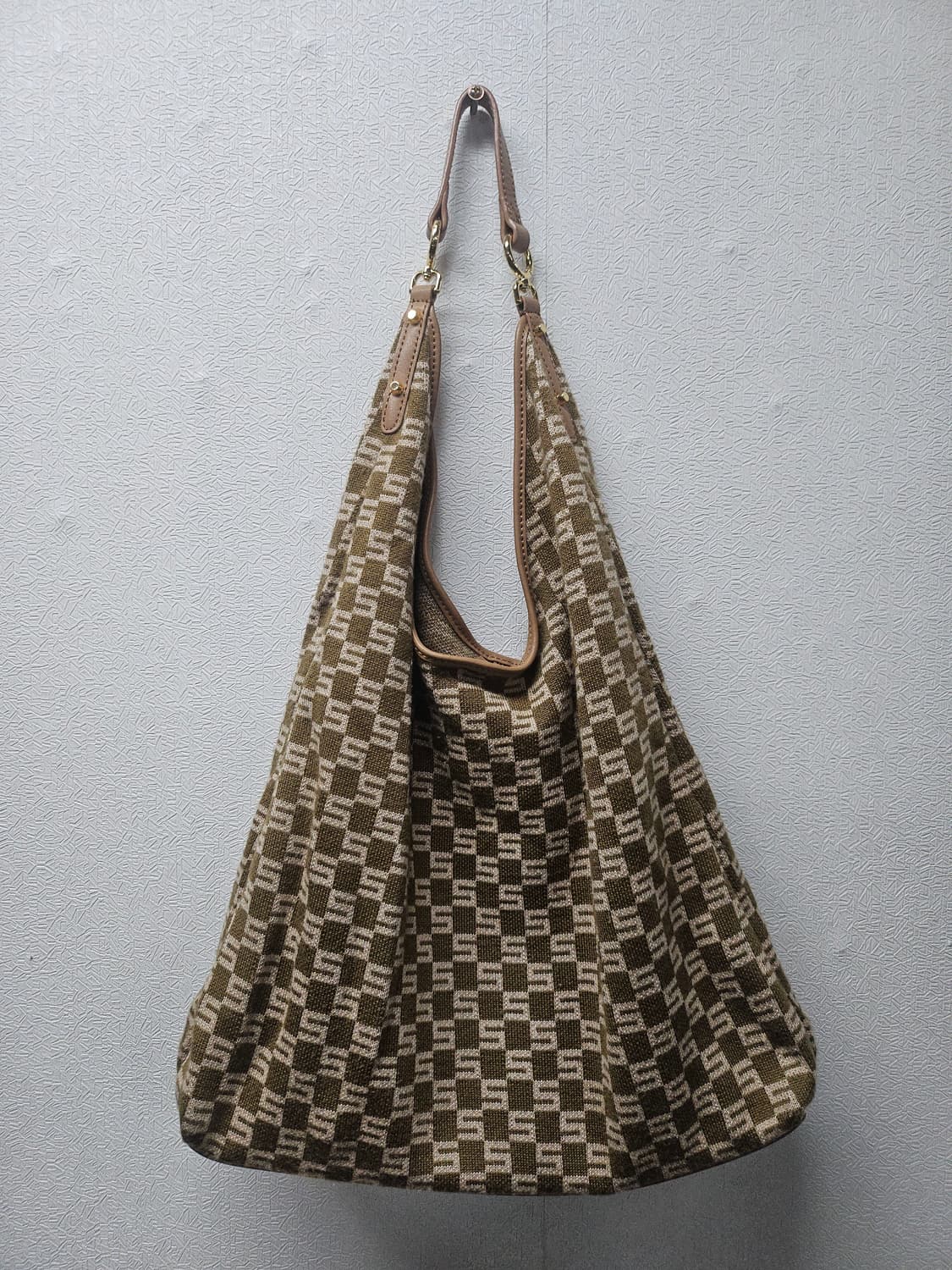 시슬리  패턴 숄더 호보백 브라운 상품이미지2