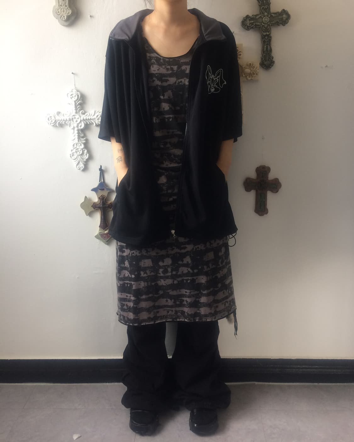 Back needle work point track zip up 상품이미지7