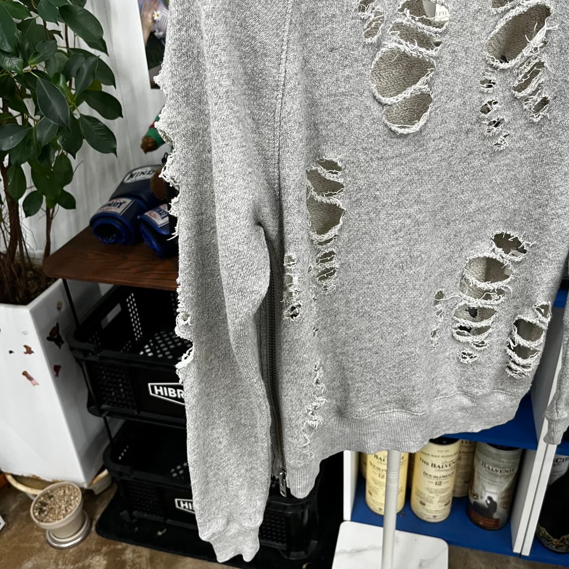 R13 알써틴 디스트레스드 사이드집업 스웻셔츠 XS 상품이미지4