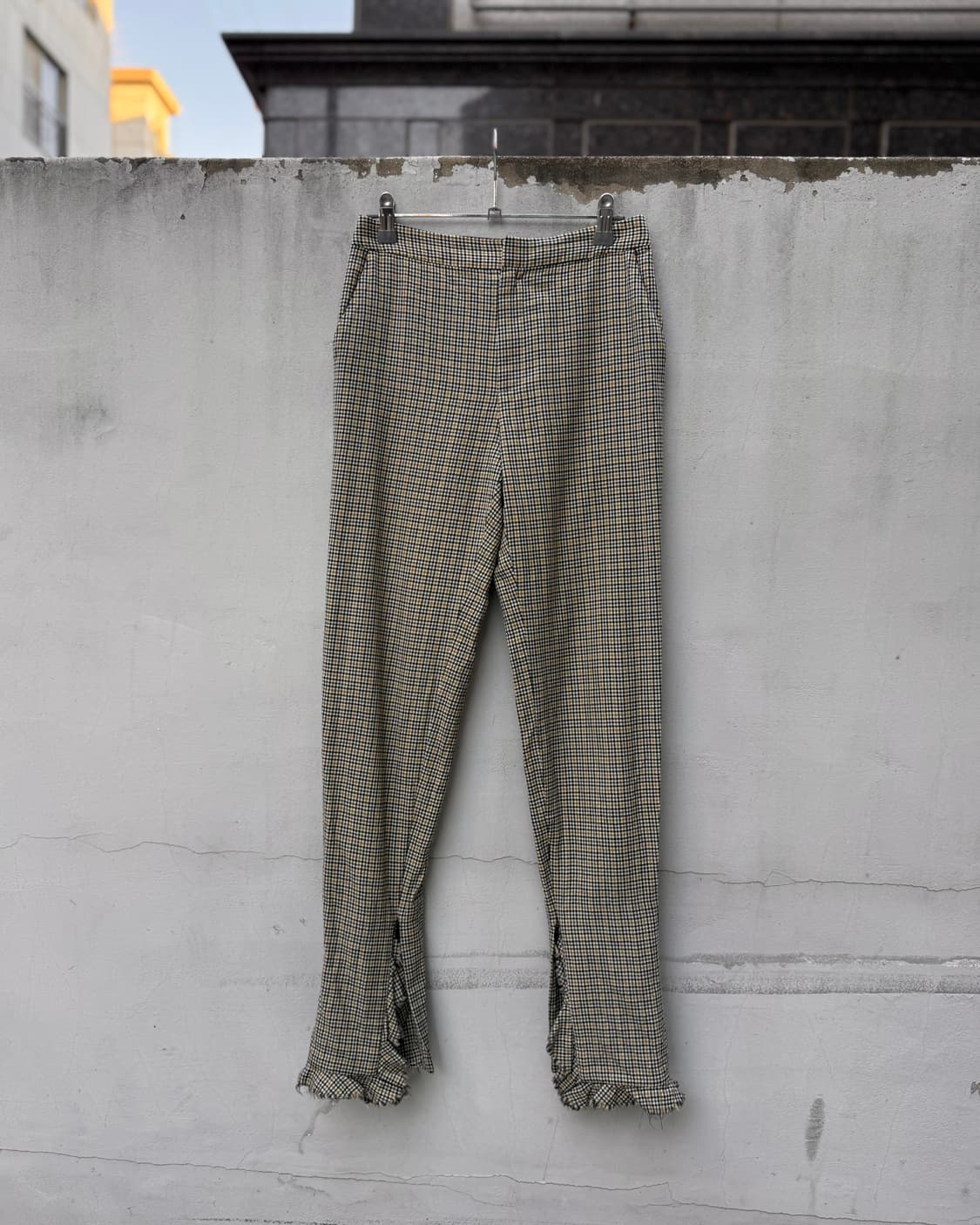irene 체크 사이드 슬릿 트라우저 상품이미지1