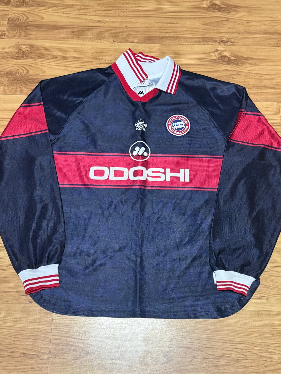 메타코미디클럽 ODOSHI 긴팔 티셔츠 네이비/레드 L 상품이미지1