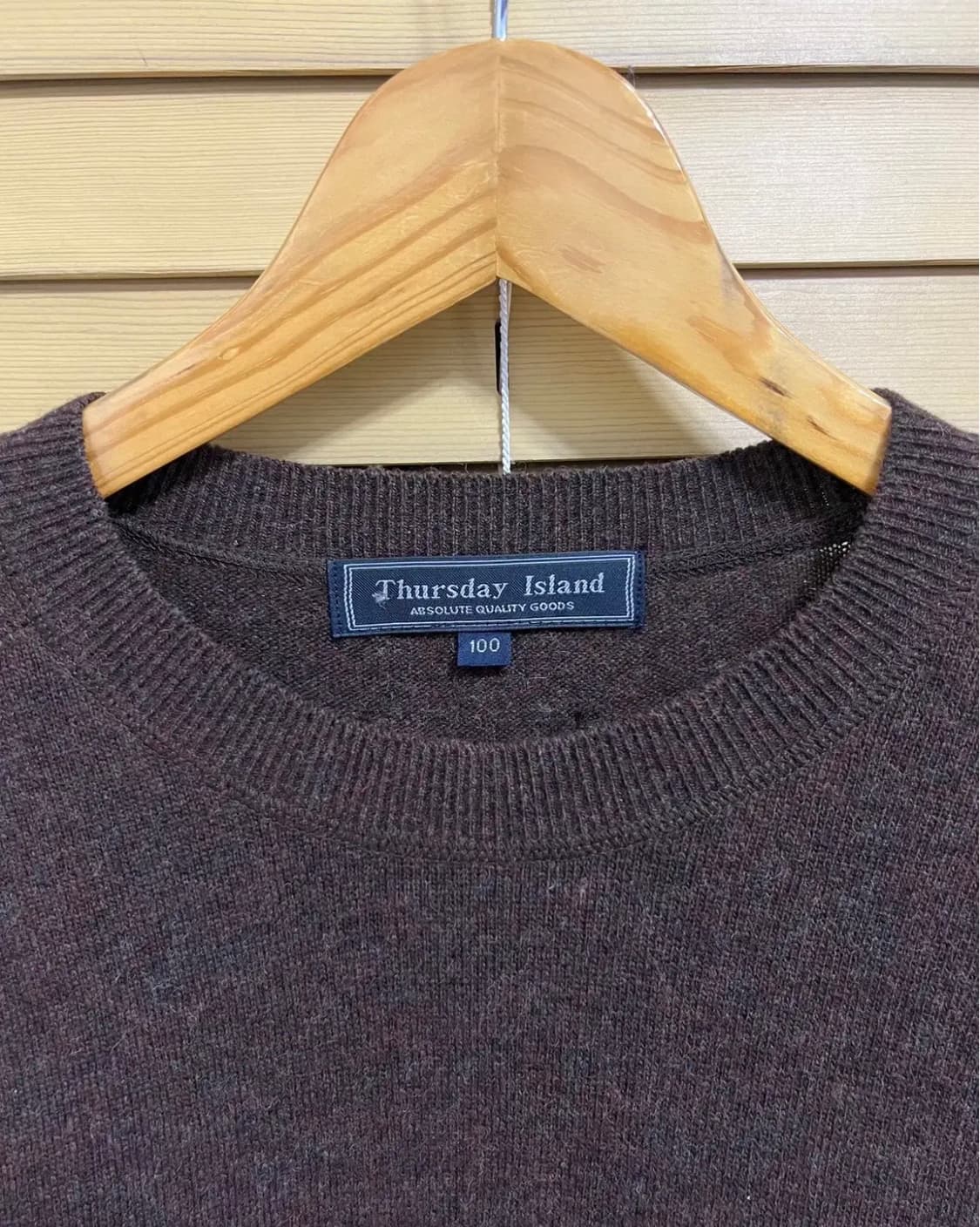 써스데이아일랜드 남성 진브라운 울니트 100사이즈 상품이미지4