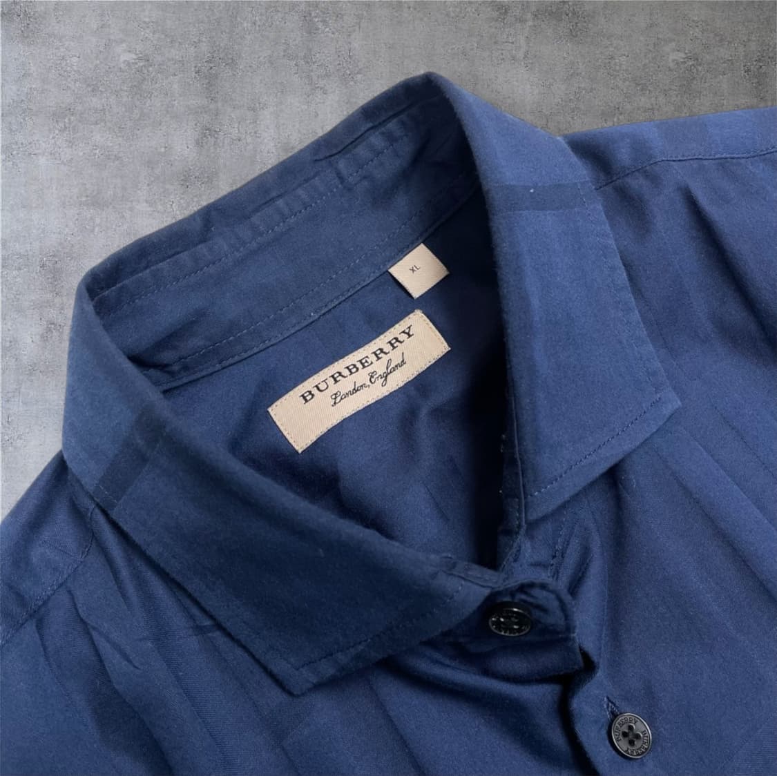 버버리 Burberry 네이비블루 노바체크 코튼 셔츠 XL 상품이미지2