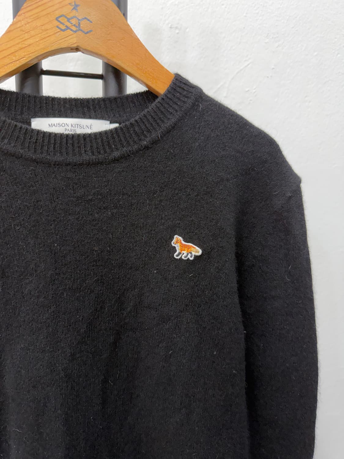 정품) 메종키츠네 여성 폭스 블랙 니트 S 상품이미지4