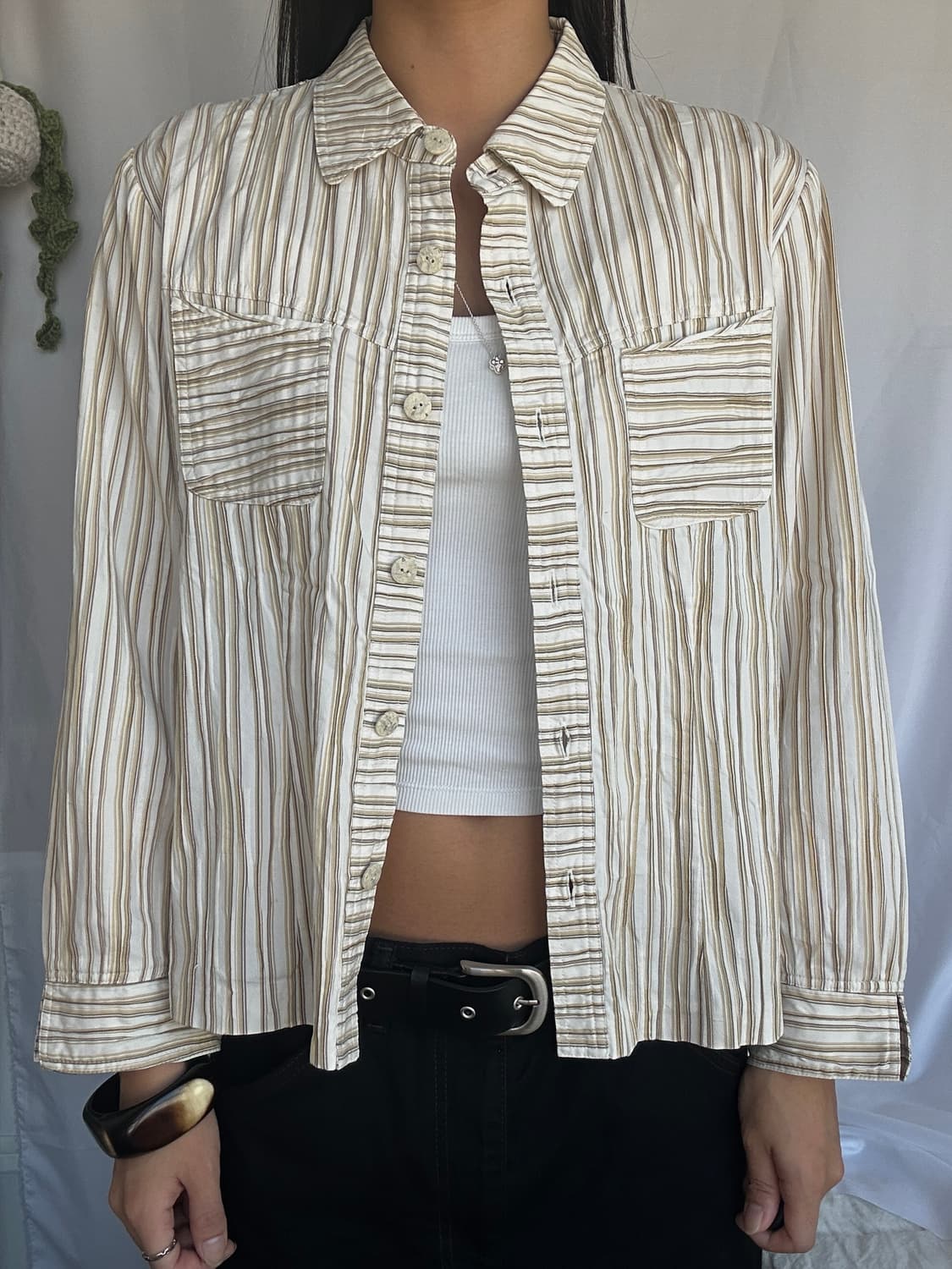 빈티지 에스닉 스트라이프 셔츠 상품이미지3