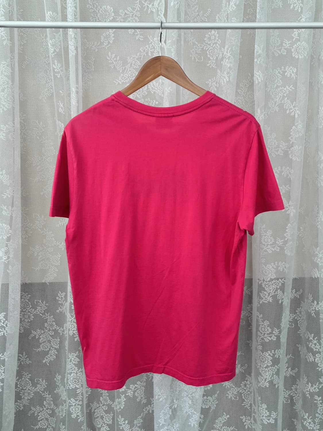 105) 라코스테 빅로고 라운드넥 반팔 티셔츠 핑크 상품이미지2