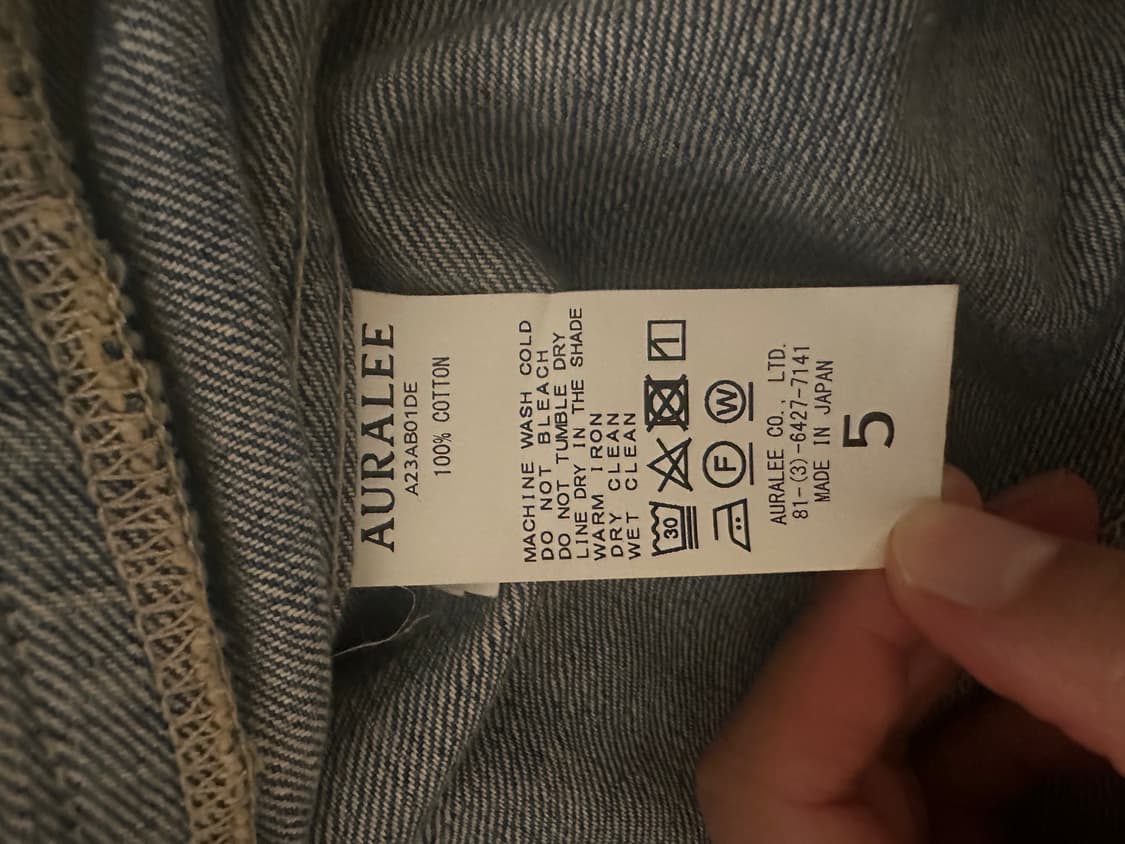 오라리 AURALEE 데님자켓 5사이즈 상품이미지4