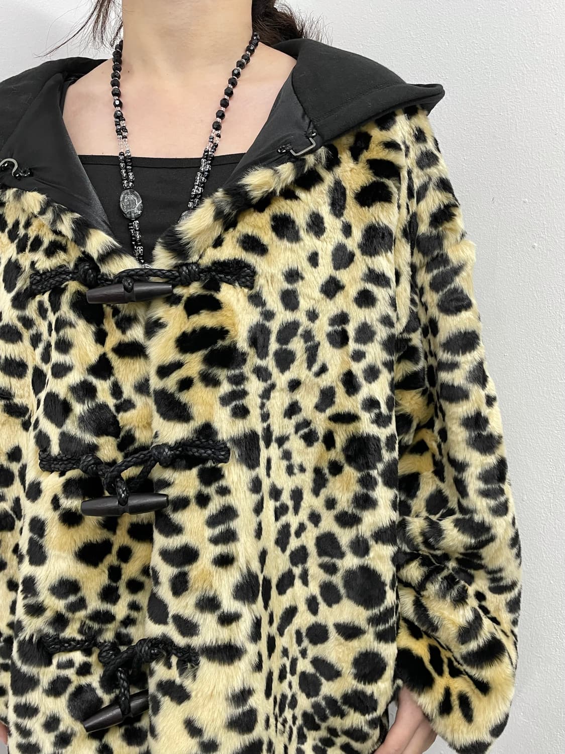 갸루 호피 떡볶이 퍼자켓 상품이미지3