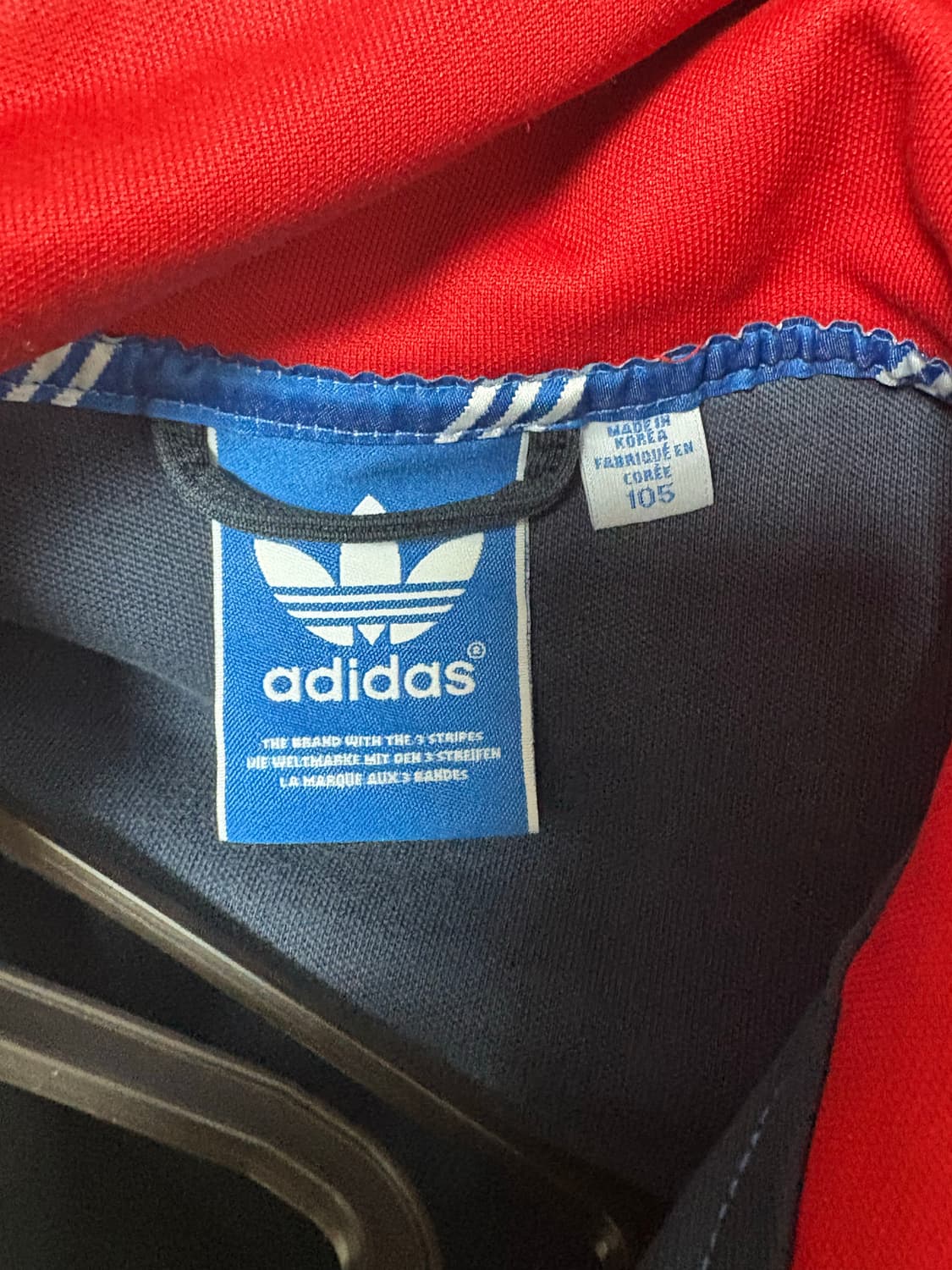 아디다스 져지 레드 배색 네이비 상품이미지2