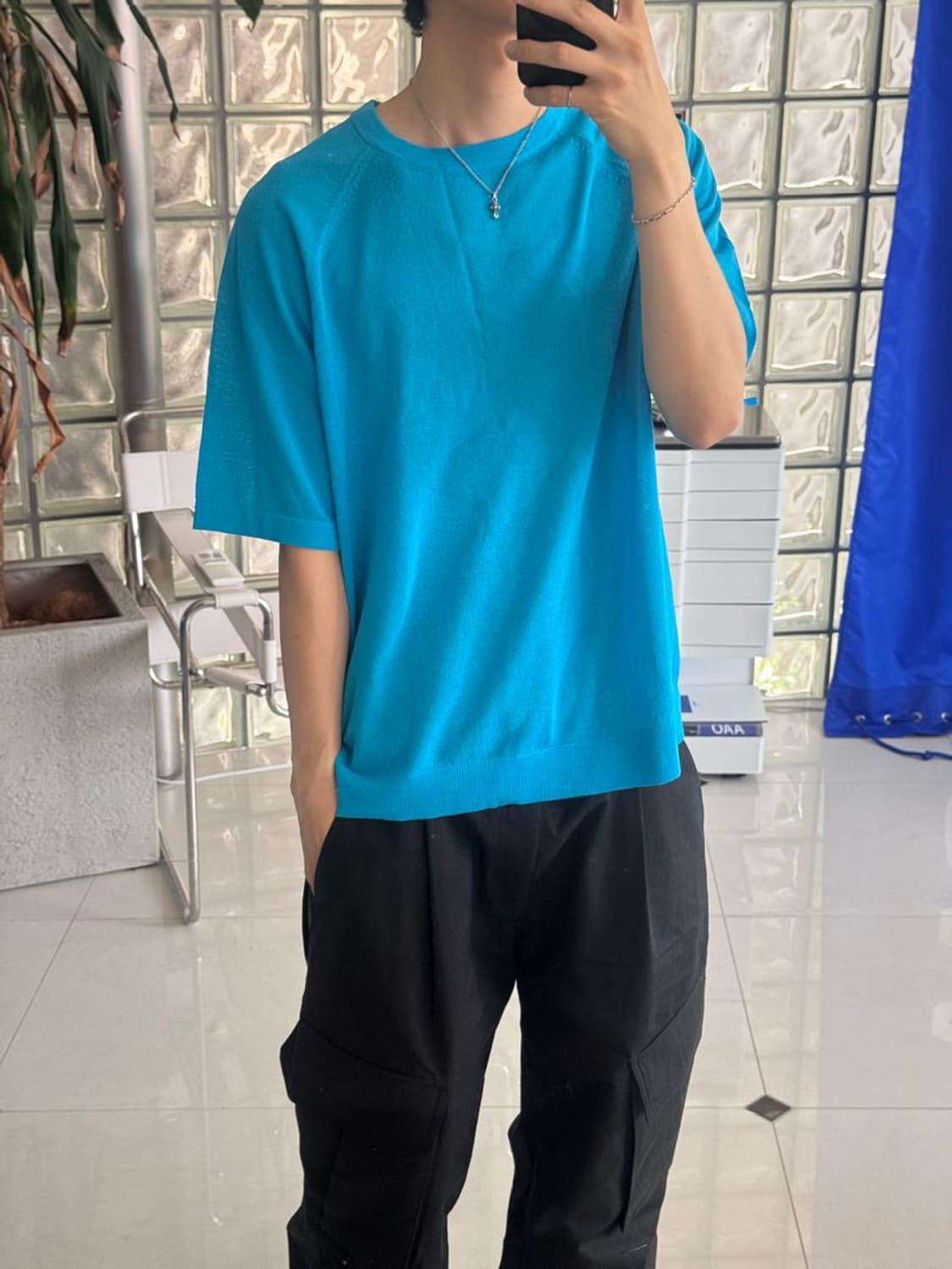 SHEER KNIT TEE 시스루 니트 티셔츠 상품이미지1