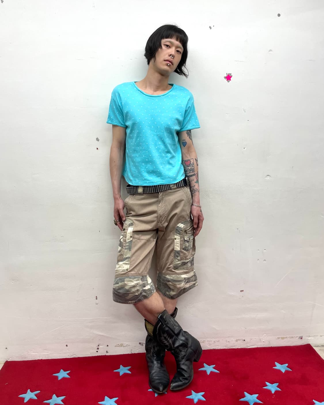 Basic White Dot Blue T-shirt 상품이미지5