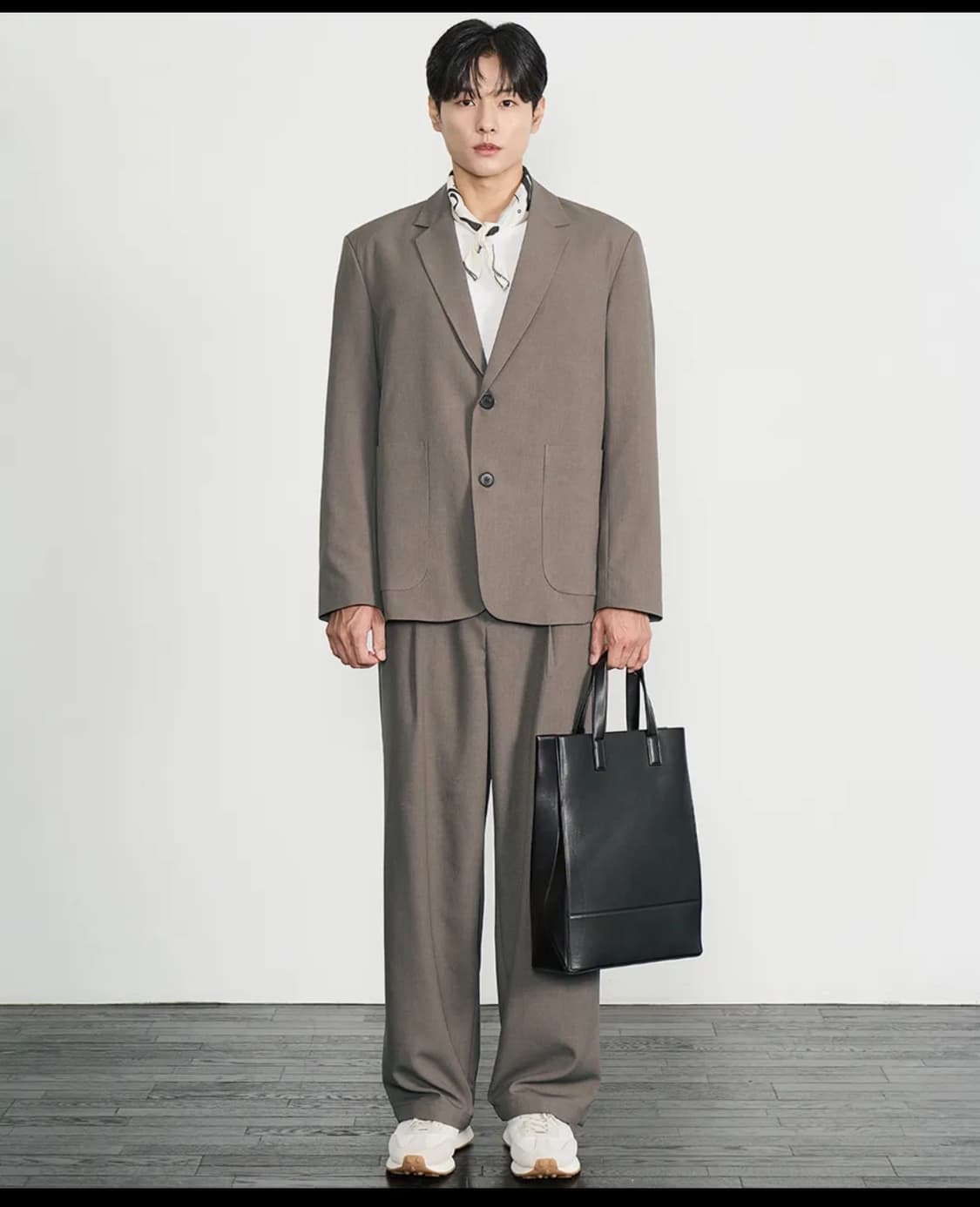 투버튼 싱글 블레이저 셋업 브라운 상품이미지1