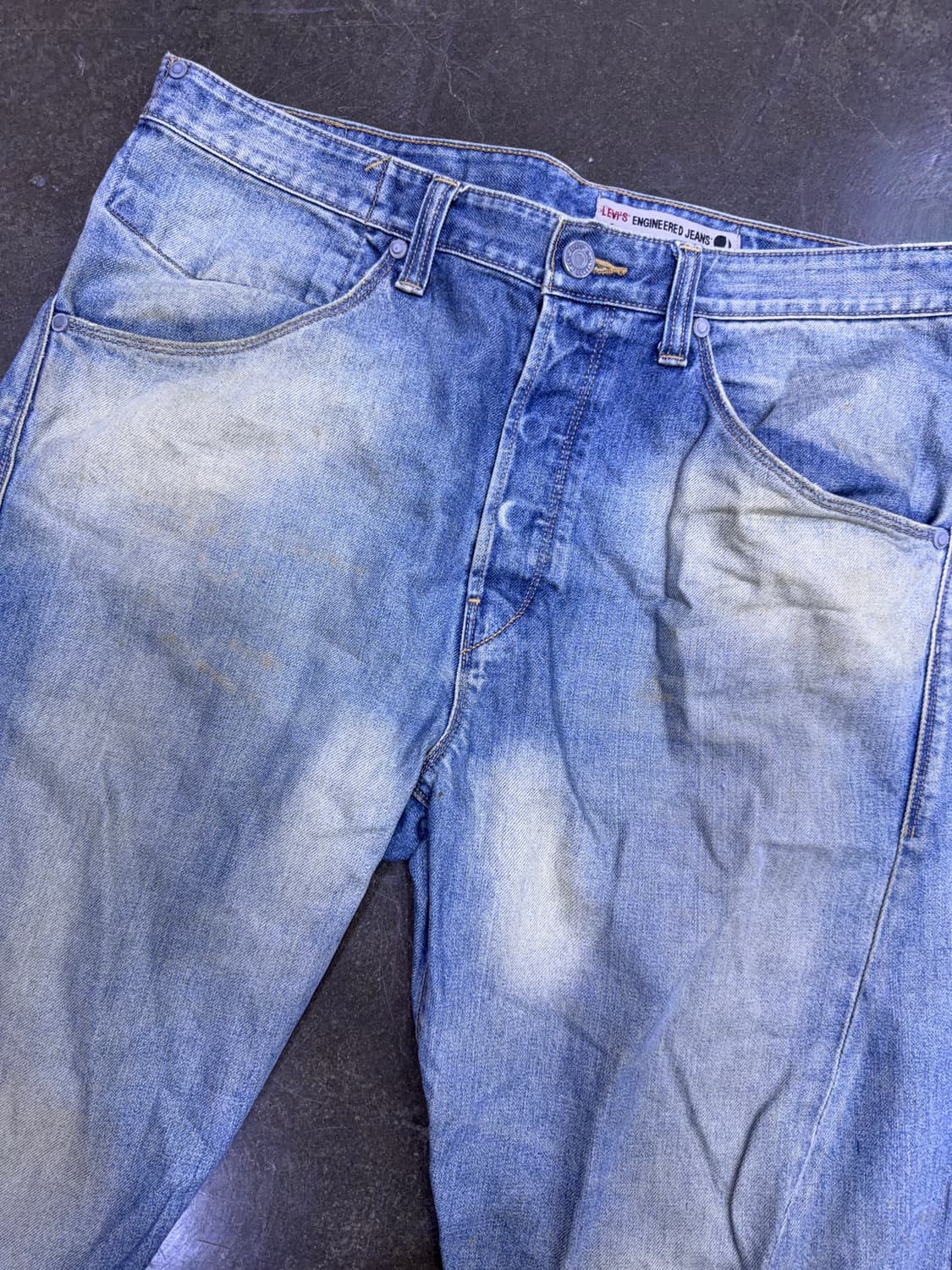 리바이스 엔지니어드진 백 벨트 빈티지 워싱 반바지 데님팬츠 36 상품이미지3