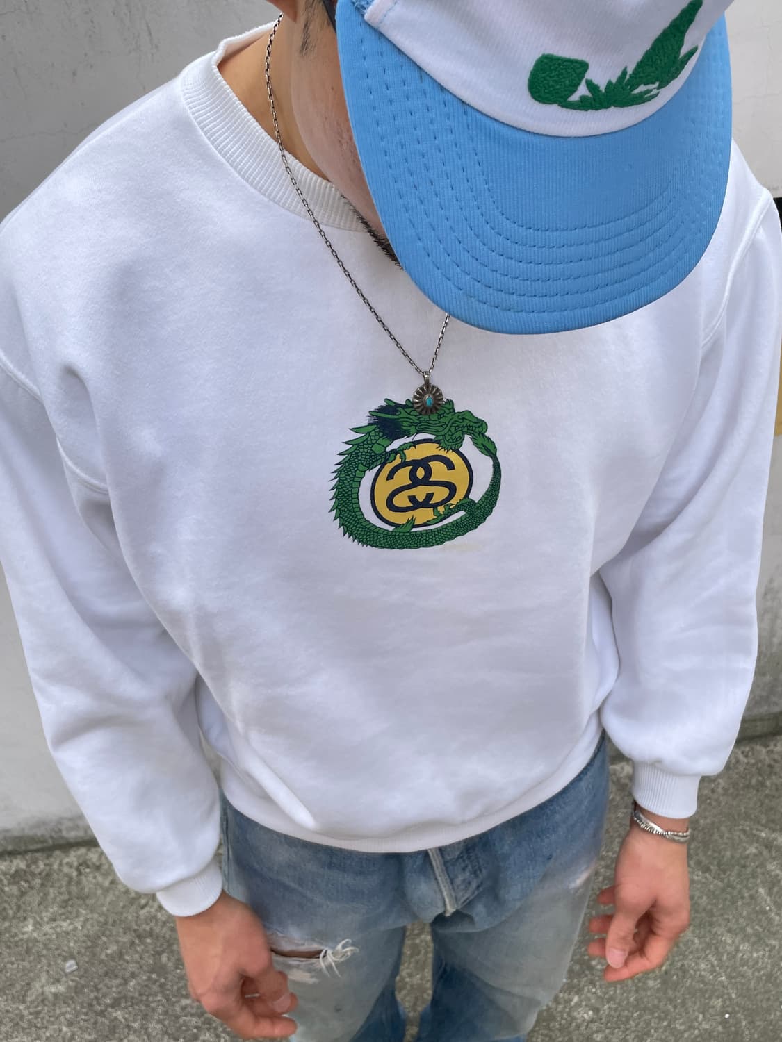 Rare!)90s Stussy USA Dragon Sweatshirt 상품이미지3