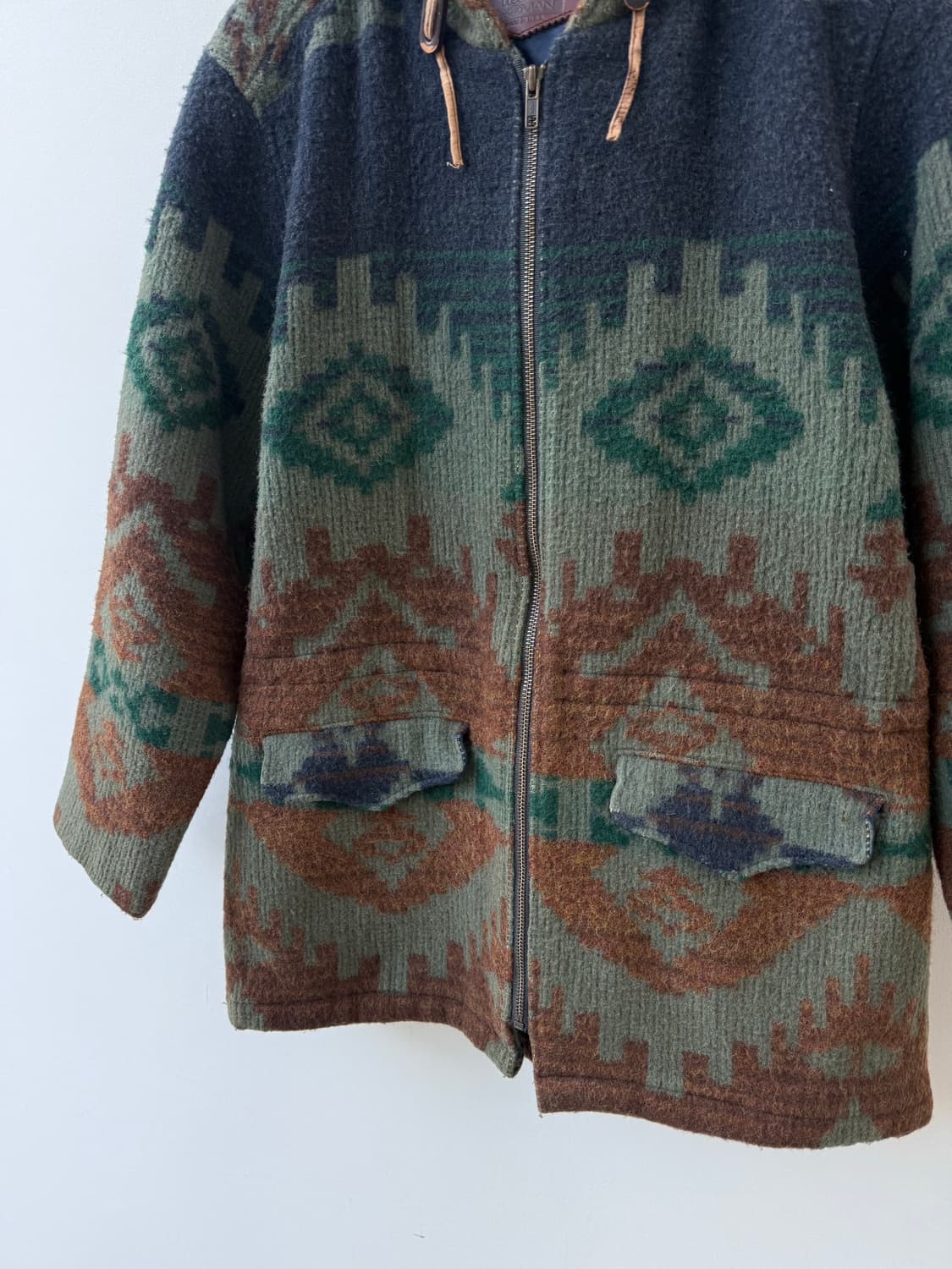 90‘s 울리치 아즈텍 나바호 카키 브라운 후드집업 자켓 상품이미지3