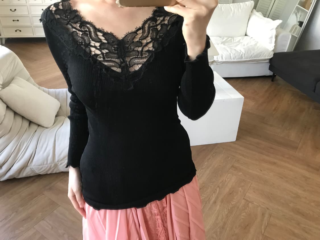 vintage lace slim top 상품이미지5