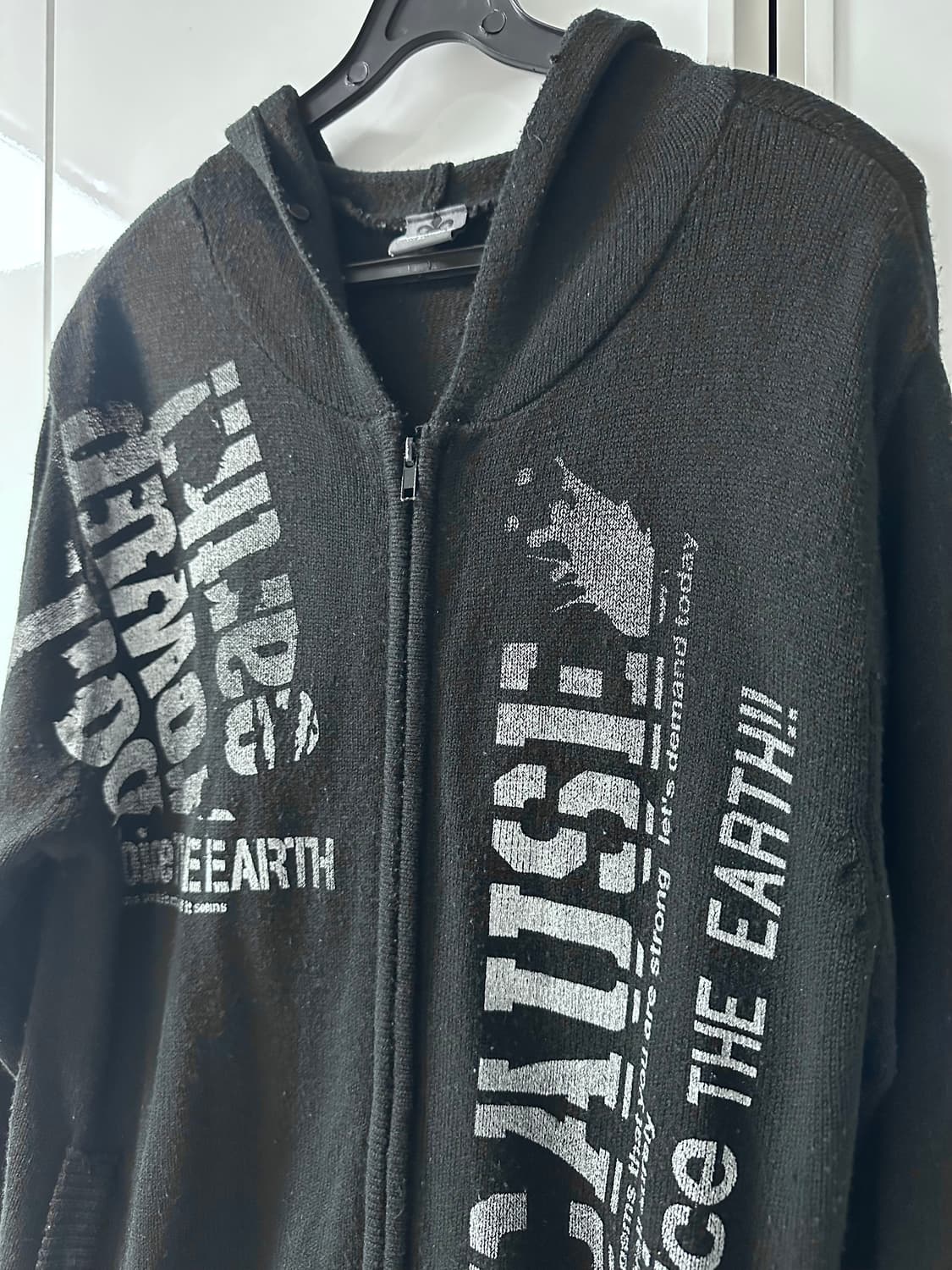 너드펑크 그래픽 니트 후드집업 상품이미지2