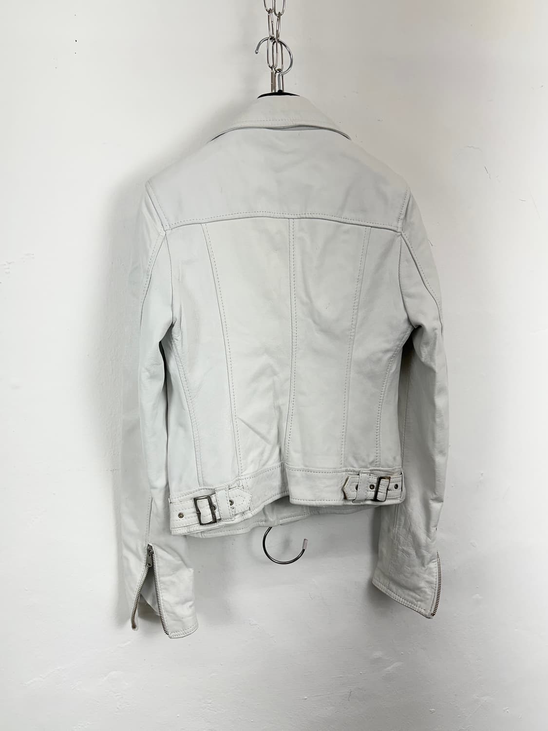 Asymmetric Lambskin Leather Jacket 상품이미지7