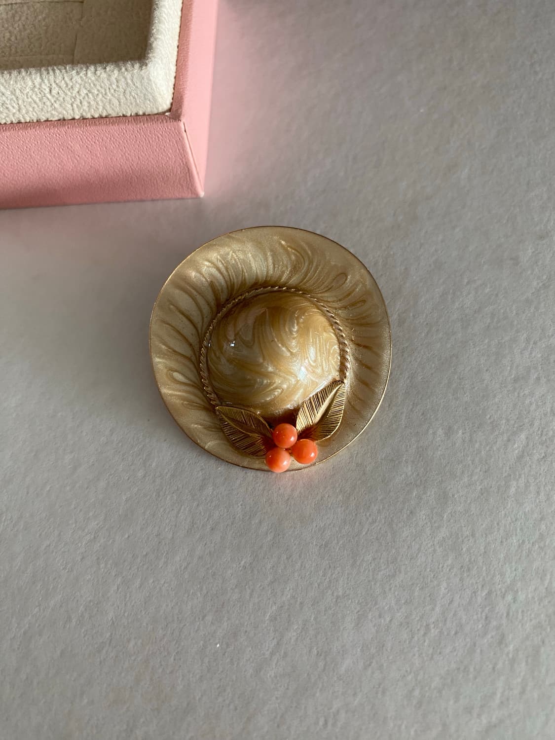 산호장식 마블 패턴 모자 브로치 겸 팬던트 상품이미지5