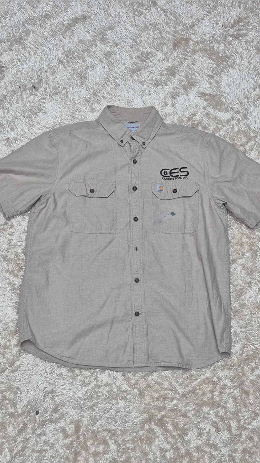 칼하트 릴렉스핏 반팔 셔츠 L 베이지 상품이미지1