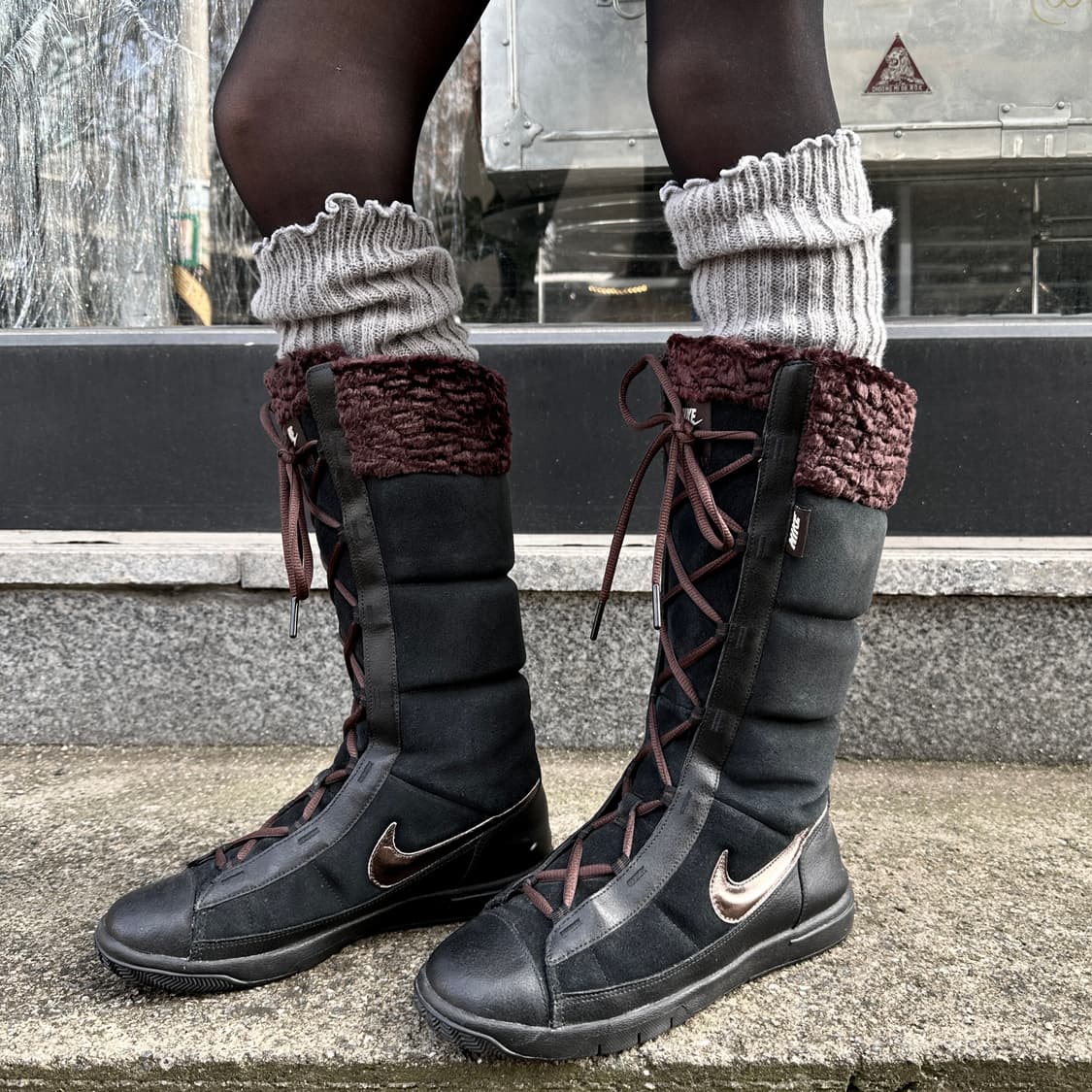 00s 나이키 가죽 & 스웨이드 니하이 부츠 상품이미지1