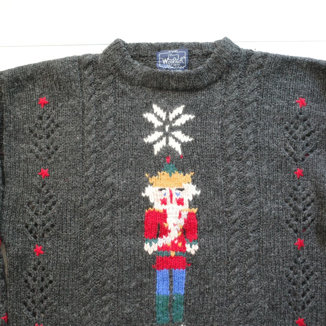 90s 울리치 빈티지 병정 자수 패턴 니트 (Woman) XL 상품이미지3