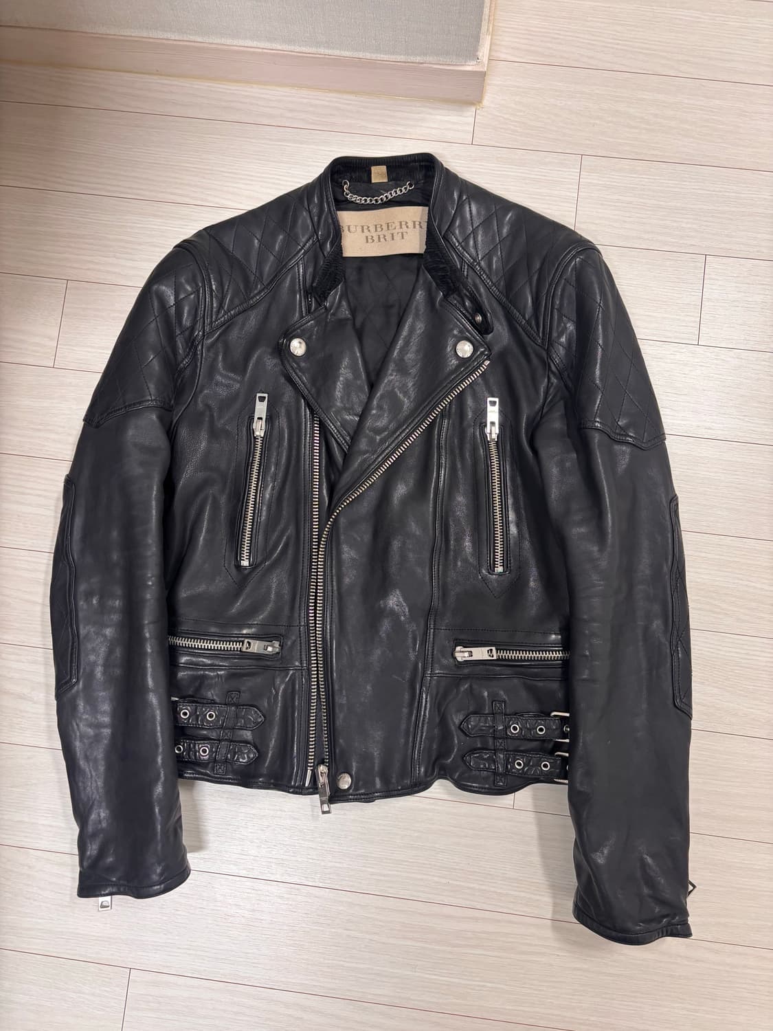 (Msize) 버버리 바이커 가죽자켓 상품이미지1