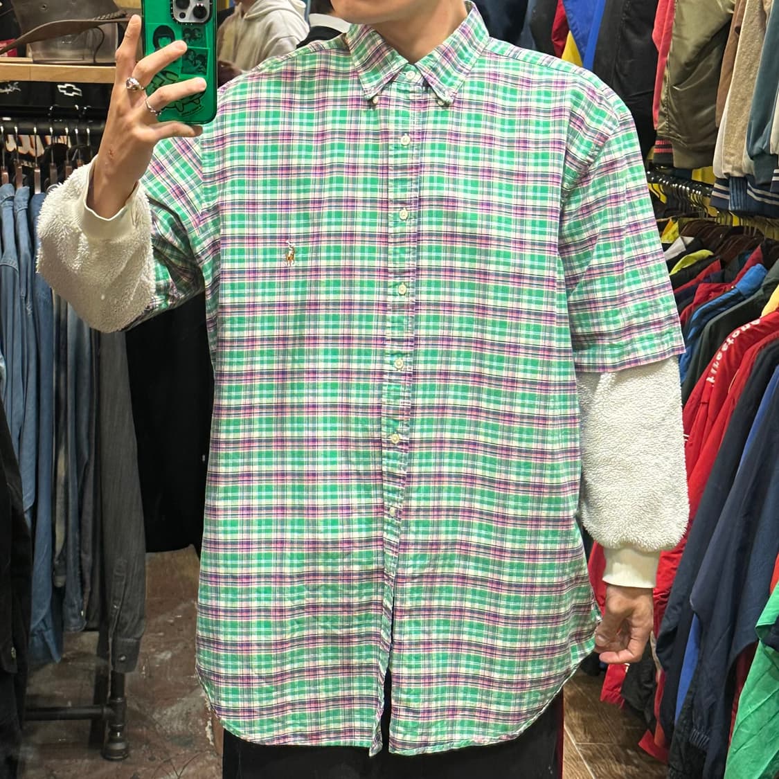 [HI] 폴로 랄프로렌 반팔셔츠 체크그린 상품이미지2