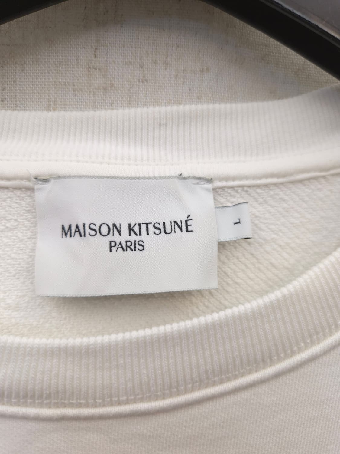 메종키츠네 폭스 헤드 맨투맨 화이트 L 상품이미지2